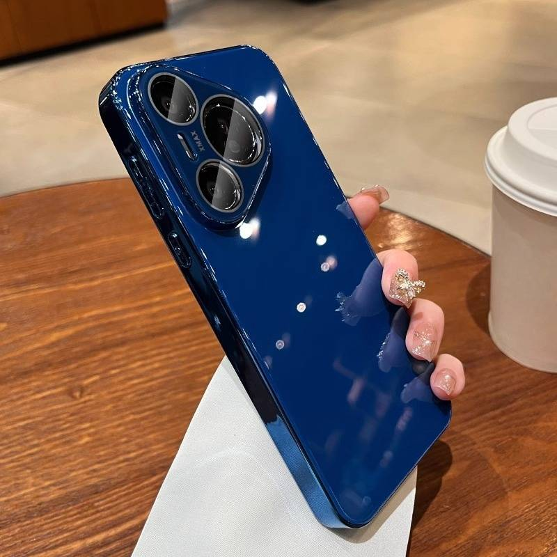 Tempered Glass Mirror Finish Phone Case For Huawei Pura70Pro/P70/Mate70 With Camera Lens Protector, Full-Body Protective Hard Cover Case_voghion.com