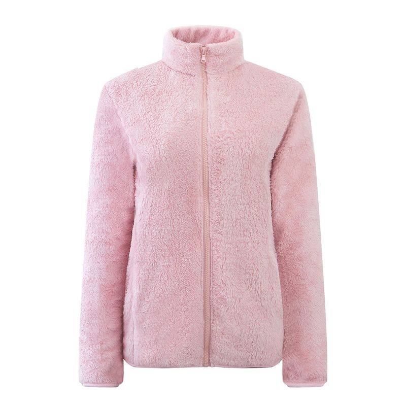Women's Fleece Jacket With Embroidery Logo - Cozy Warm Pullover Long Sleeve Top For Casual Wear (Multiple Colors & Sizes)_voghion.com