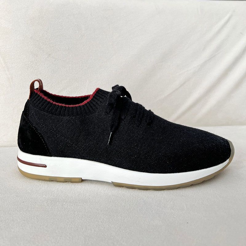 Scarpe sportive da uomo in tessuto Flying Woven, misto lana, leggermente elastiche, comode, traspiranti, con lacci, colori a contrasto_voghion.com