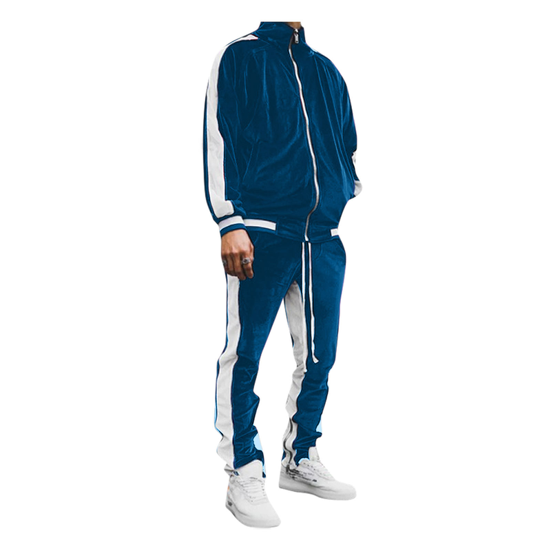 Nuevo conjunto Veet deportivo para hombre, sudaderas con capucha gruesas de terciopelo y pantalones, sudadera cálida, chándal, primavera y otoño, novedad de 2023_voghion.com