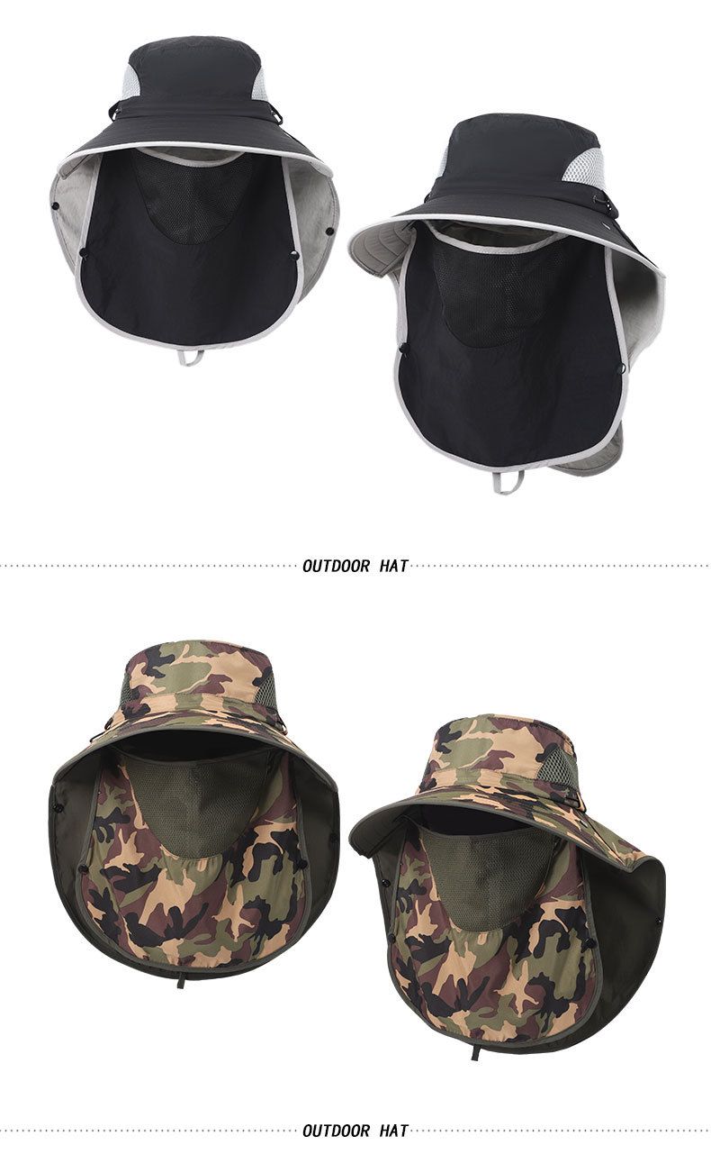 SunShield Pro 360° Full Face & Neck Protection Hat - UPF 50+ Detachable Face Mask With Mosquito Net For Fishing/Hiking_voghion.com