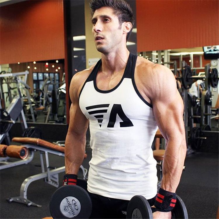 Men's Sports Fitness Running Exercise Tight Elastic Sleeveless Tank Top Equipment Exercise Personality Tank Top_voghion.com