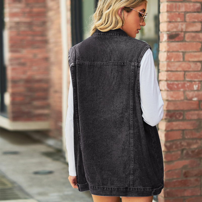 Damenbekleidung Neue Retro-Jeansweste Jacke Lose Lässige Damentrend_voghion.com