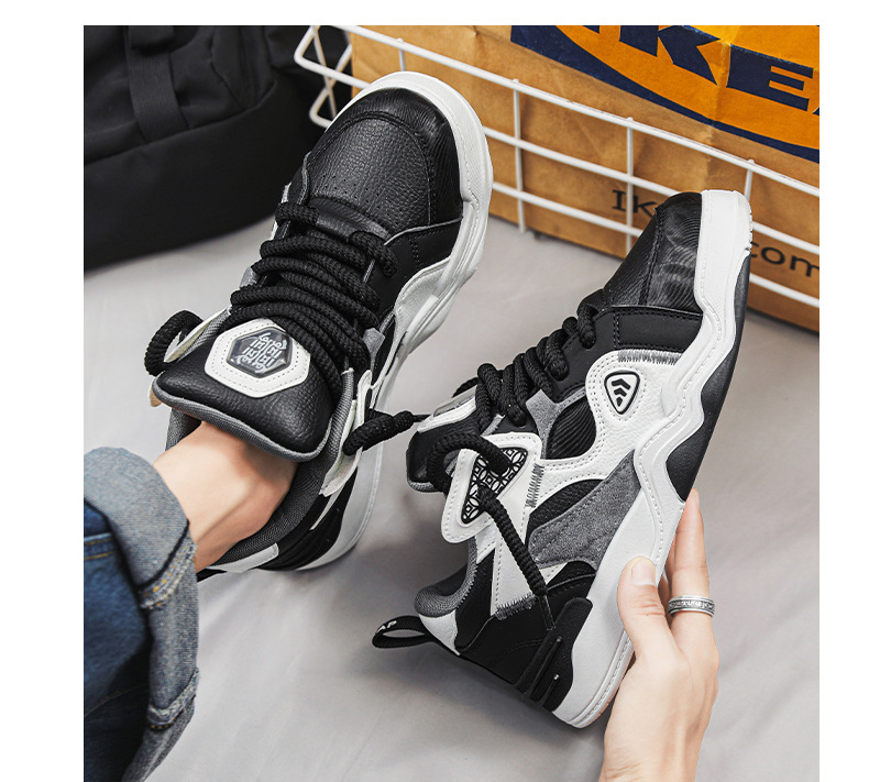 Man Work Shoes Basketball Shoes Sneakers Fabric Mesh Shock Absorption Footgear Sneakers_voghion.com