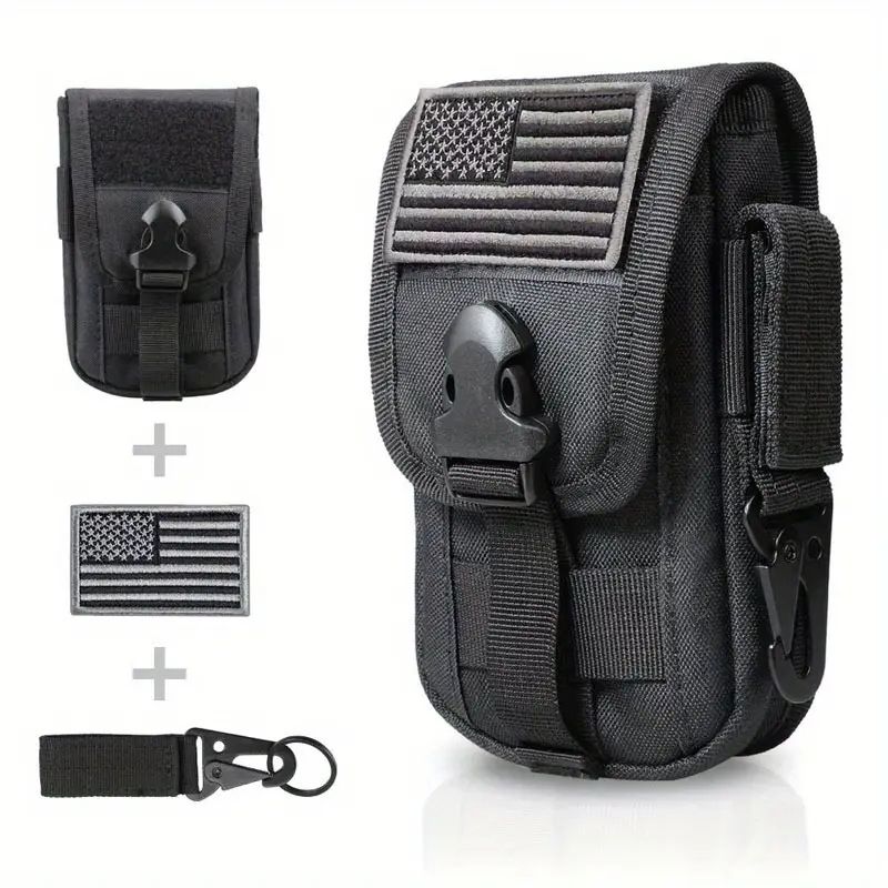 Multifunctional Sports Running Waist Bag Mobile Phone Bag Men's Waist Bag Vertical Double-layer Accessory Bag Toolkit_voghion.com