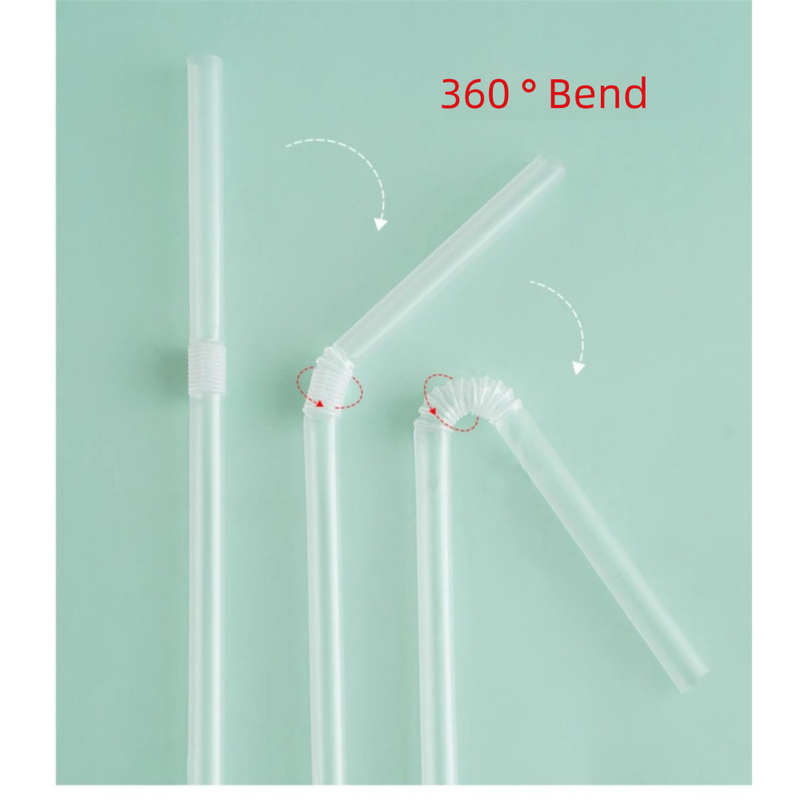 Cannucce di plastica usa e getta - Confezionamento alimentare individuale per bevande e tè al latte, adatte a maternità e bambini_voghion.com