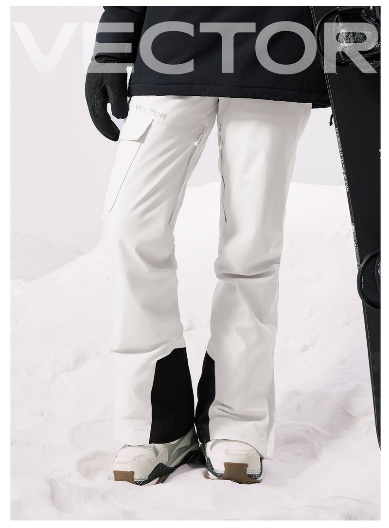 Unisex-Skihose – Wasserdichte Snowboardhose mit winddichtem Thermofutter – Optisch Weiß/Matt Schwarz/Nebelblau/Orchideenlila – XS-XL_voghion.com