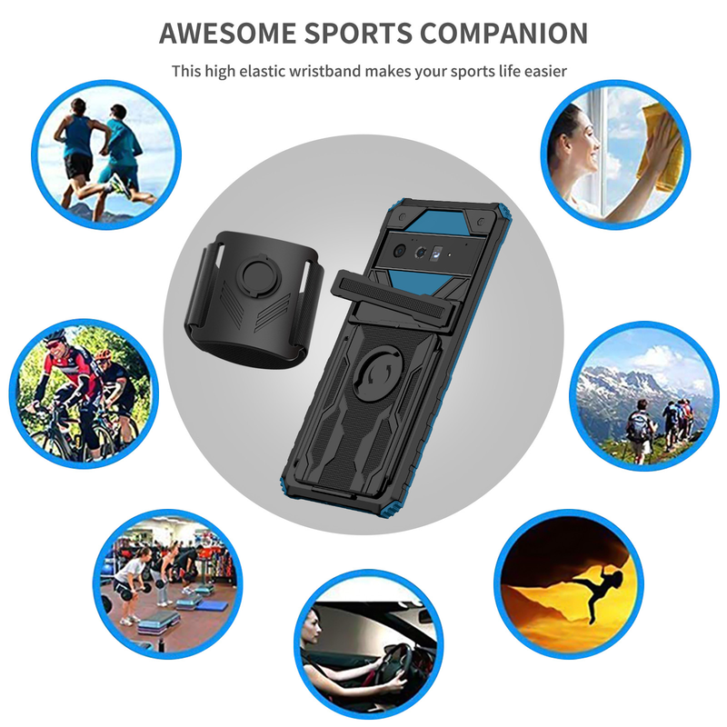 für Google Pixel 6A 6 Pro Hülle Armband Handyhalter, 360° drehbares Unterarmarmband Ideal zum Wandern Radfahren Laufen Pi_voghion.com
