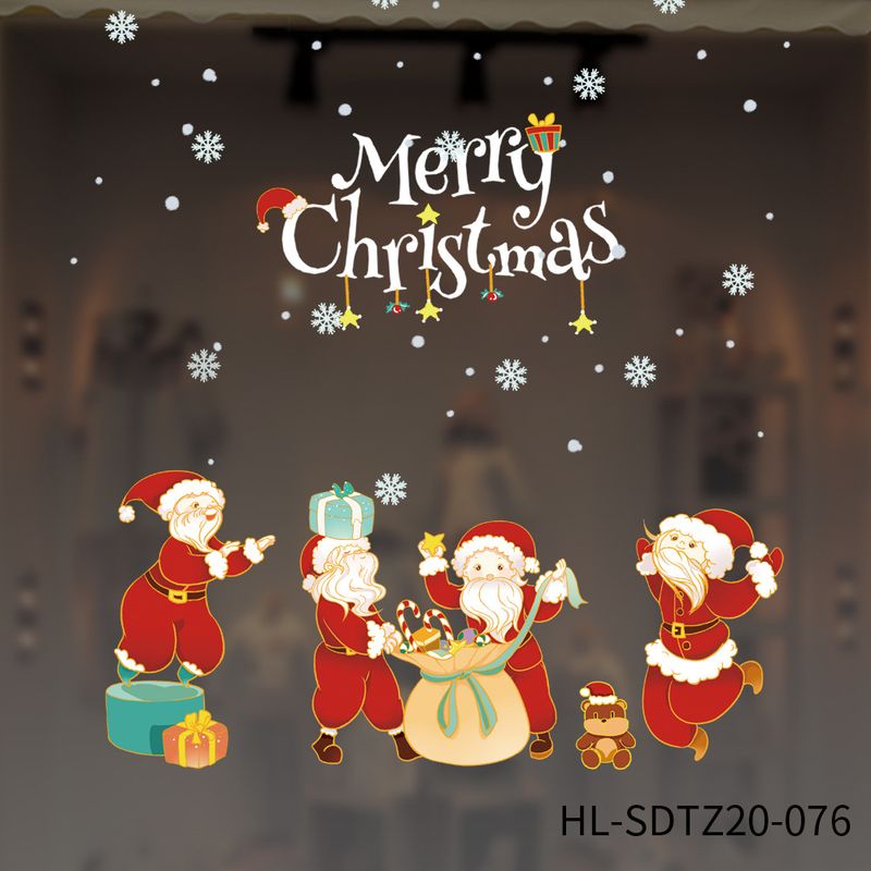 Christmas Decoration Electrostatic Stickers Door Stickers Window Glass Decoration New Year Scene Arrangement Christmas Electrostatic Stickers _voghion.com