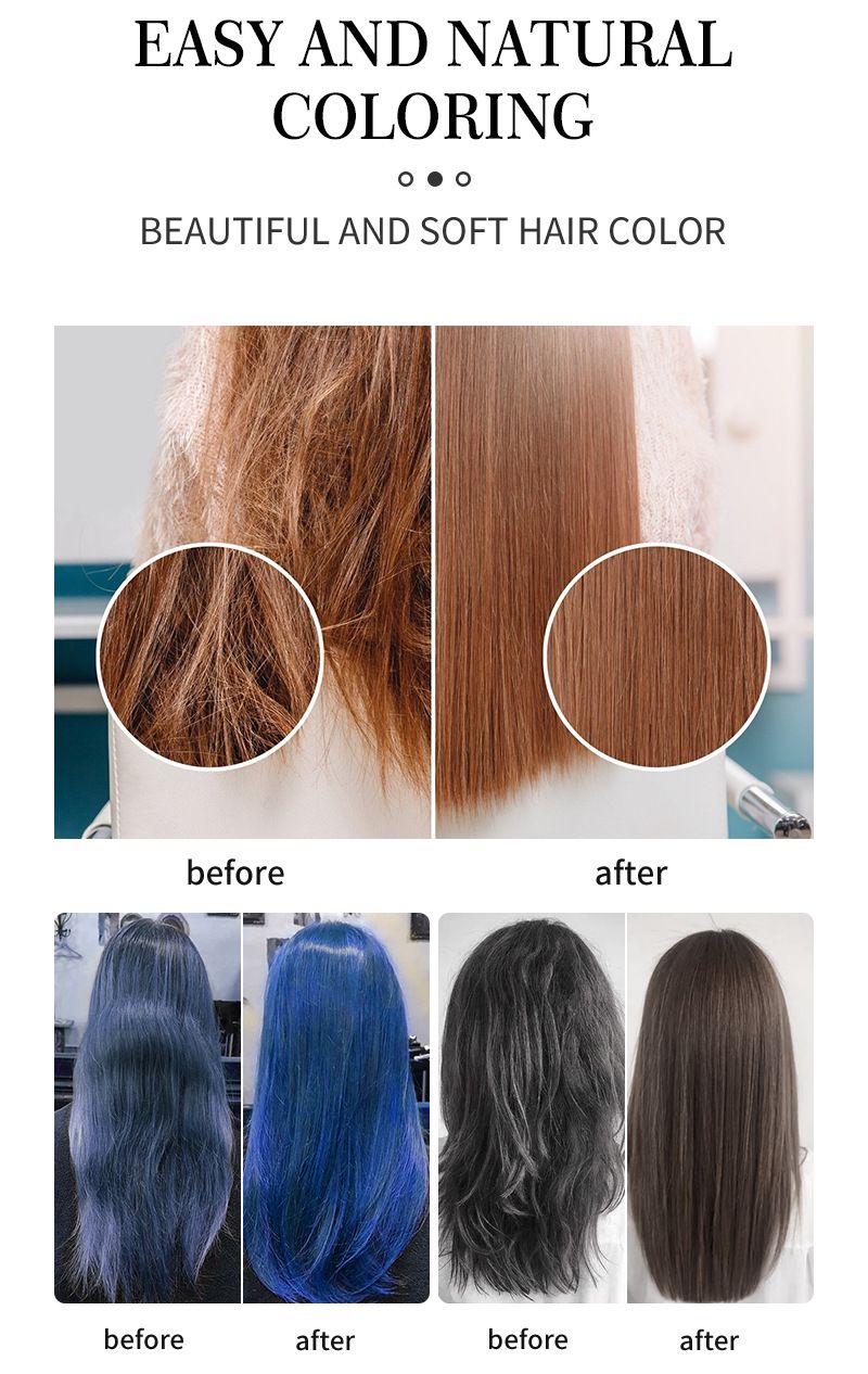 Après-shampoing colorant pour cheveux Éclaircissant pour cheveux Réparateur de teinture pour cheveux Coloration douce Bubble Dye_voghion.com