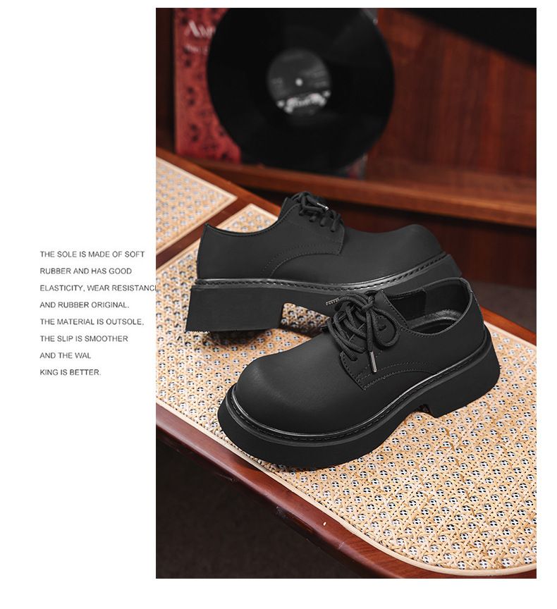 Chaussures Derby Voyage 30617 pour homme, modèle haut de gamme à semelle épaisse noire, tendance, collection 2025, en cuir rehaussant la silhouette._voghion.com