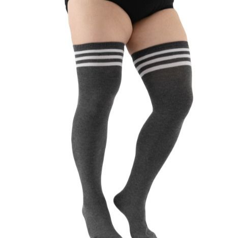 2025d Übergröße Oberschenkelhohe Overknee-Socken, lang, einfarbig, hohe Tube-Socken_voghion.com