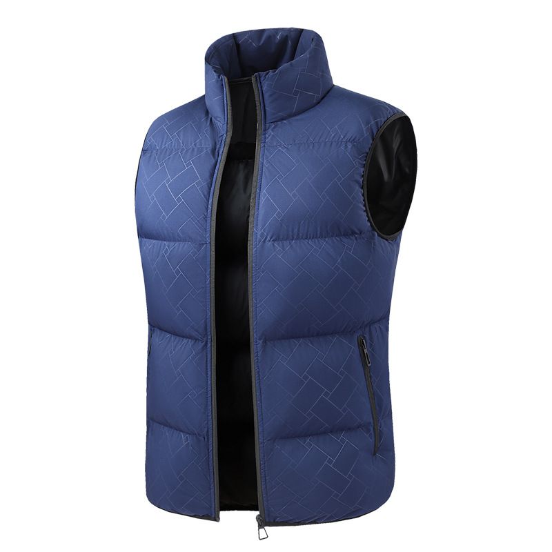 Chaleco acolchado ligero con cuello alto para hombre, con bolsillos con cremallera (poliéster transpirable, ideal para todo tipo de climas, con estampado floral)_voghion.com
