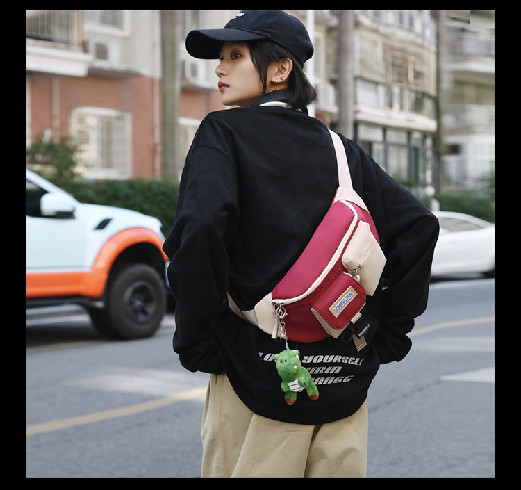 Autumn and winter new men's chest bag, color-blocked fashion student lightweight crossbody bag, Ruiying outdoor sports belt bag_voghion.com
