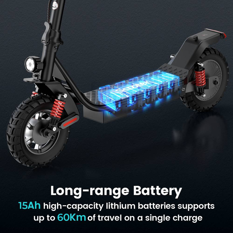 ISCOOTER I10 Pro 10" Monopattino elettrico pieghevole per pendolari Motore da 800 W Batteria da 48 V 15 Ah_voghion.com