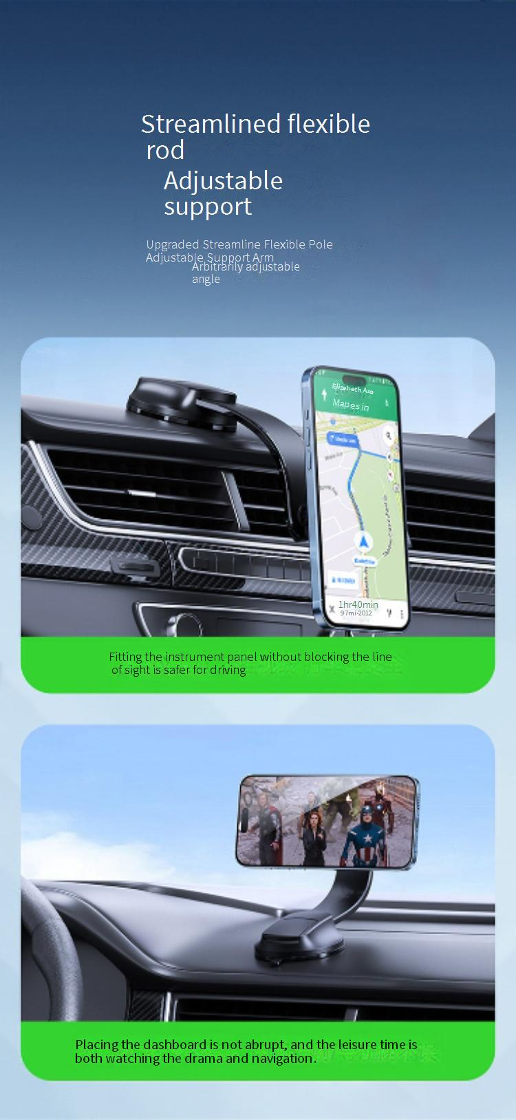 15-W-Kabelloses Autoladegerät – Starkes magnetisches Qi-Schnellladen für iPhone 12/13/14/15 | Universelle Halterung für Armaturenbrett und Lüftungsschlitze_voghion.com
