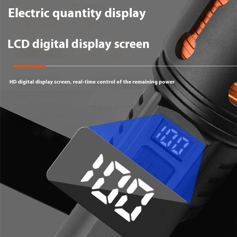 Lanterna LED profissional - ultra brilhante, com zoom de longo alcance, display digital, recarregável por USB e compacta para atividades ao ar livre, acampamentos e caminhadas_voghion.com