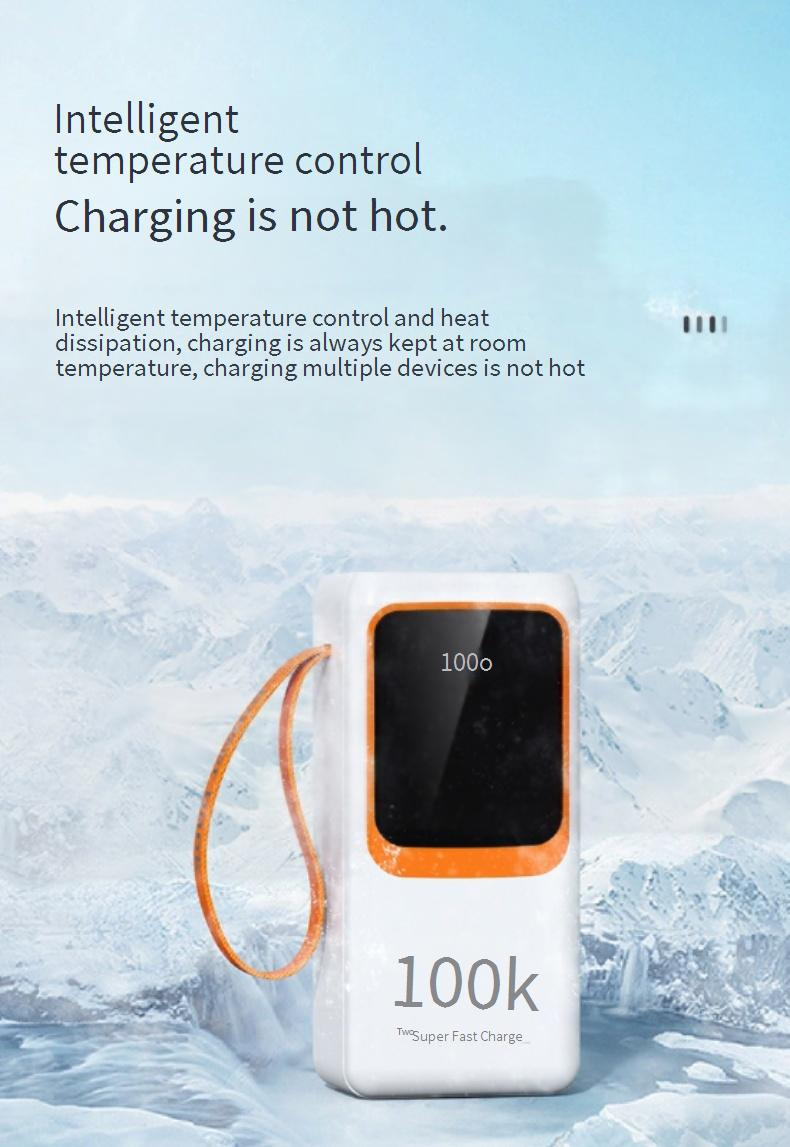 50000 MAh Large Capacity Power Bank PD Fast Charging Mobile Power Bank With Built In Wire Camping Light Power Bank Customization_voghion.com