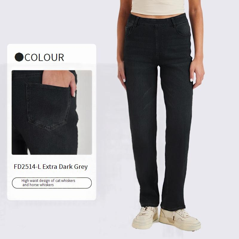 Jeans da yoga a vita alta SleekShape da donna - Pantaloni in denim elasticizzati effetto used con tasche, vestibilità slim, comodi per palestra e abbigliamento casual_voghion.com