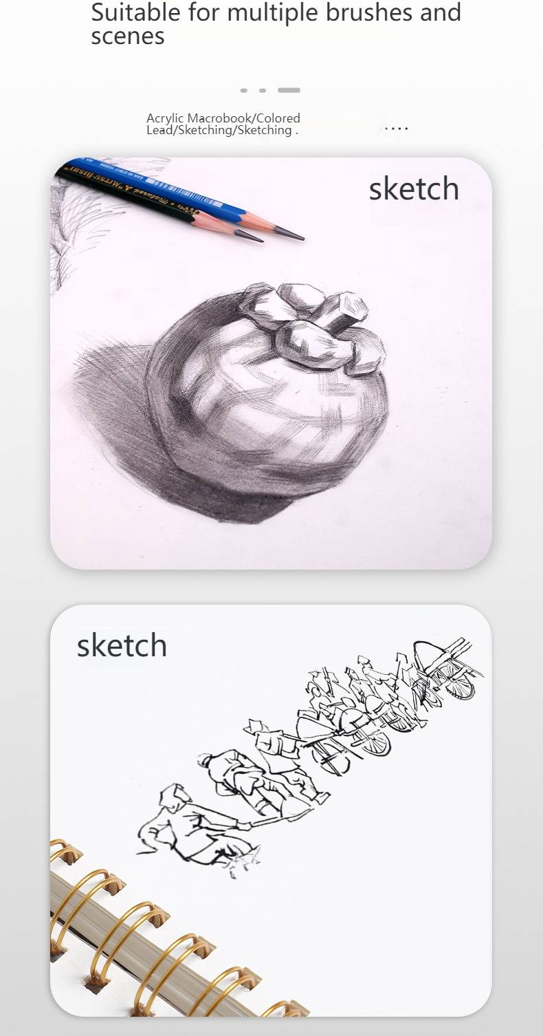 Premium Sketchbook For Artists & Students - Spiral Bound, Thick Paper, 120 GSM, Acid-Free, Ideal For Pencil, Charcoal, Ink - A4 Size_voghion.com