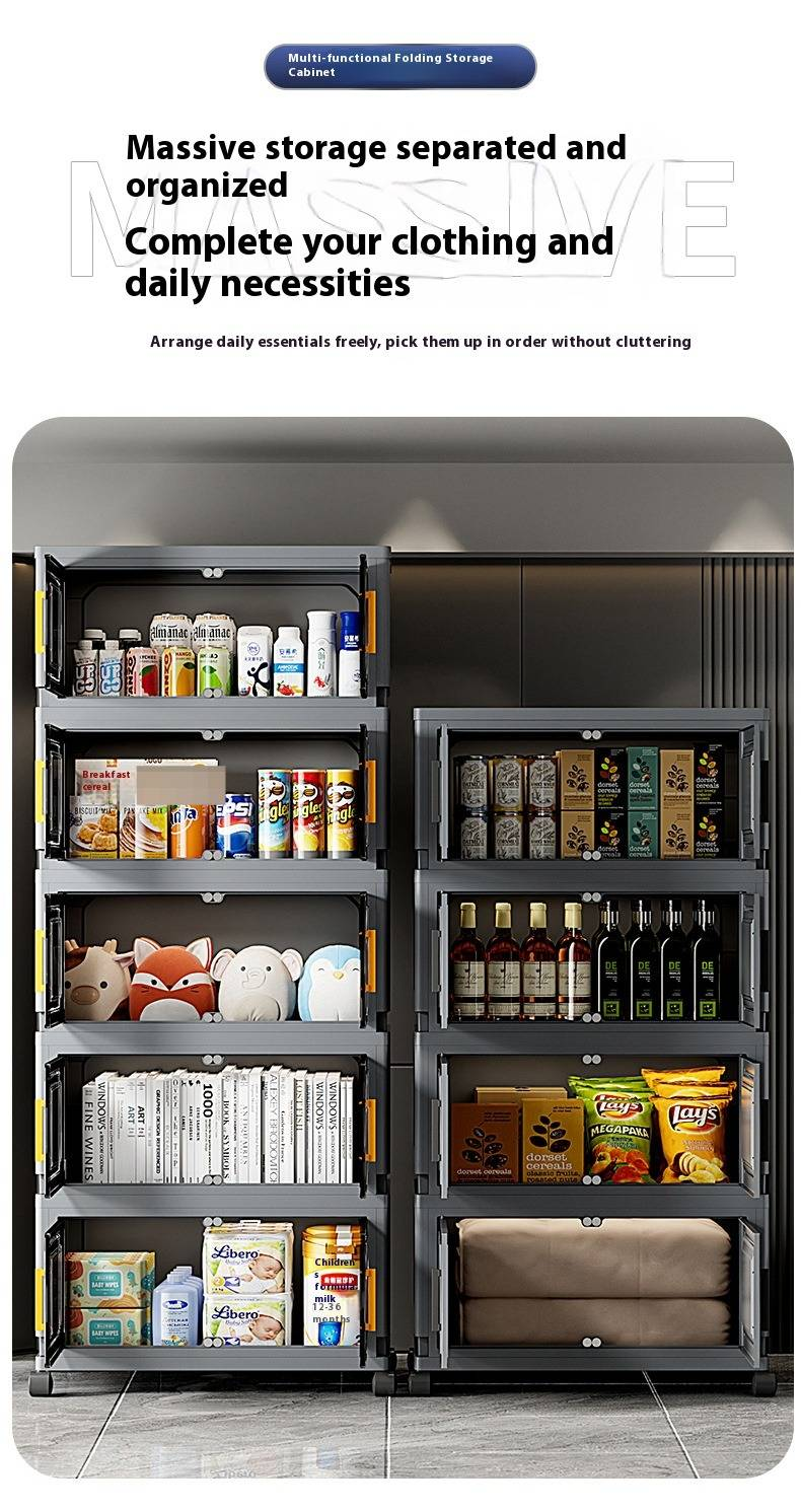 Mobiletto portaoggetti pieghevole – Organizzatore multiuso per giocattoli, libri, vestiti e altro (larghezza 36/47 cm, impilabile, design moderno)_voghion.com