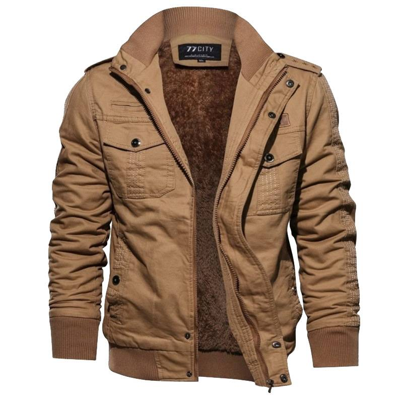 Veste d'hiver décontractée thermique plus épaisse, vêtements d'hiver pour hommes, fans militaires, veste en coton, vêtements de travail en velours, veste de moto_voghion.com