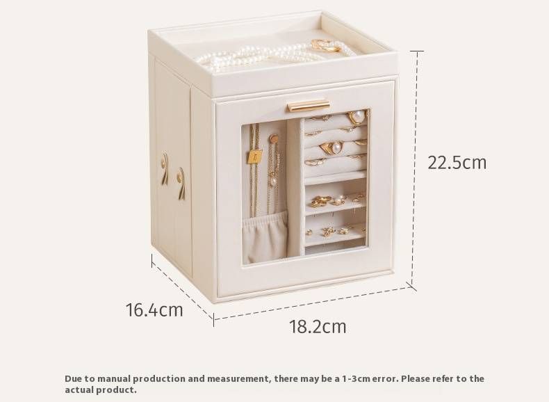 360° drehbarer Schmuck-Organizer – Drehbare mehrschichtige Aufbewahrungsbox für Ohrringe, Ringe und Halsketten – Luxus-Schmuckschrank mit großem Fassungsvermögen und Spiegel_voghion.com