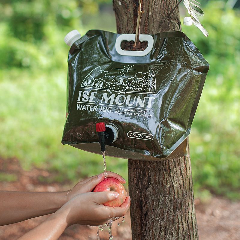 7.5L Foldable Storage Outdoor Large Capacity Plastic Bucket with Valve Camping Supplies Portable Handheld Water Bag_voghion.com