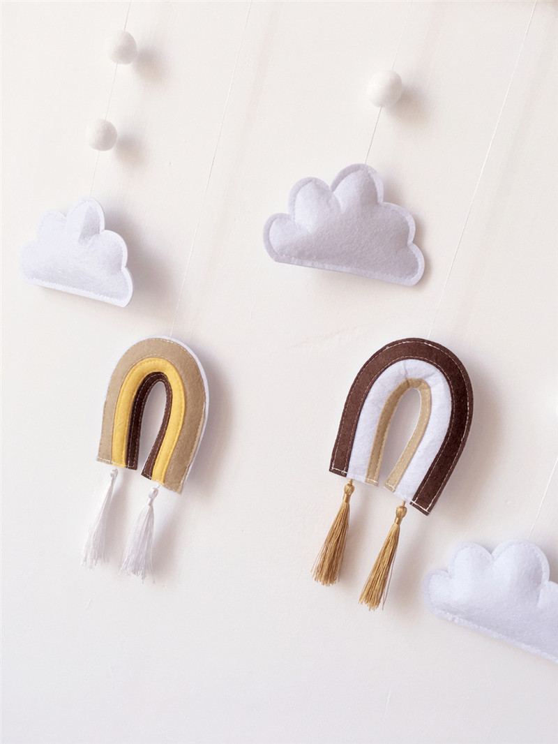 Children's Room Wooden Stick, Cloud, Felt, Raindrop Decoration Prop Pendant Photography_voghion.com