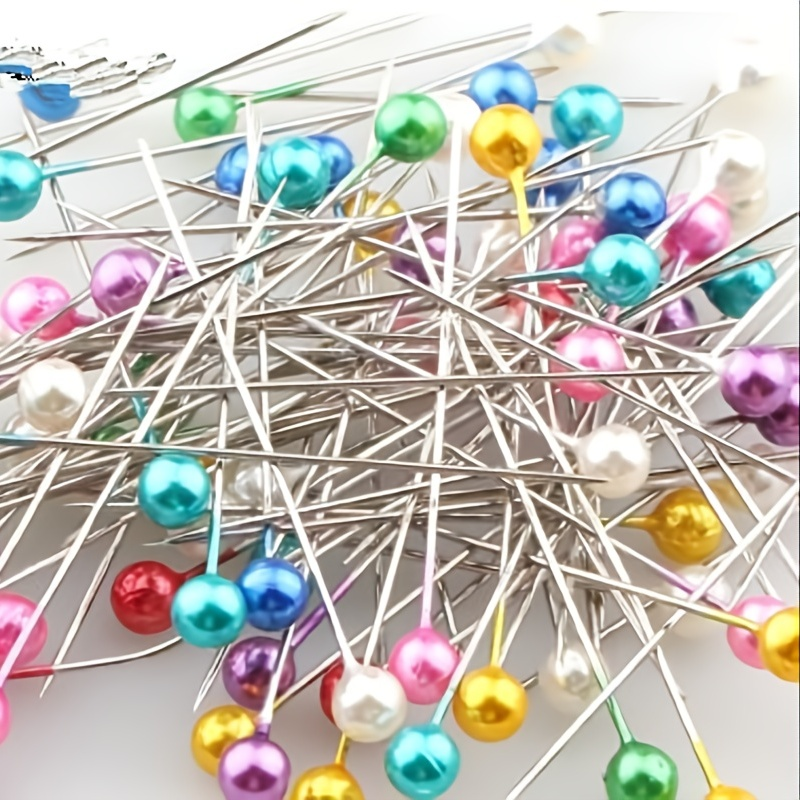 100pcs/Box Round Pearl Dressmaking Pins, Sewing Pin With Box For Weddings Corsage Florists_voghion.com