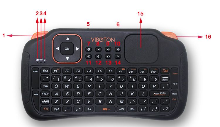 Computer-TV Android Box Drahtlose Fliegen USB Tastatur Mini Schlüssel Maus Anzug Touch Pad Fernbedienung_voghion.com