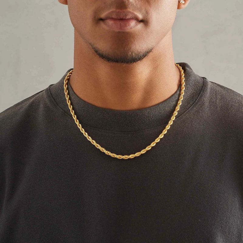 Collier torsadé en acier inoxydable accessoires bijoux hip hop pour hommes et femmes_voghion.com