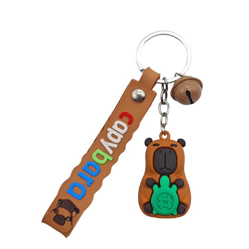 Squisito zaino per studenti, portachiavi multifunzionale, ciondolo a forma di simpatico peluche a forma di capibara._voghion.com