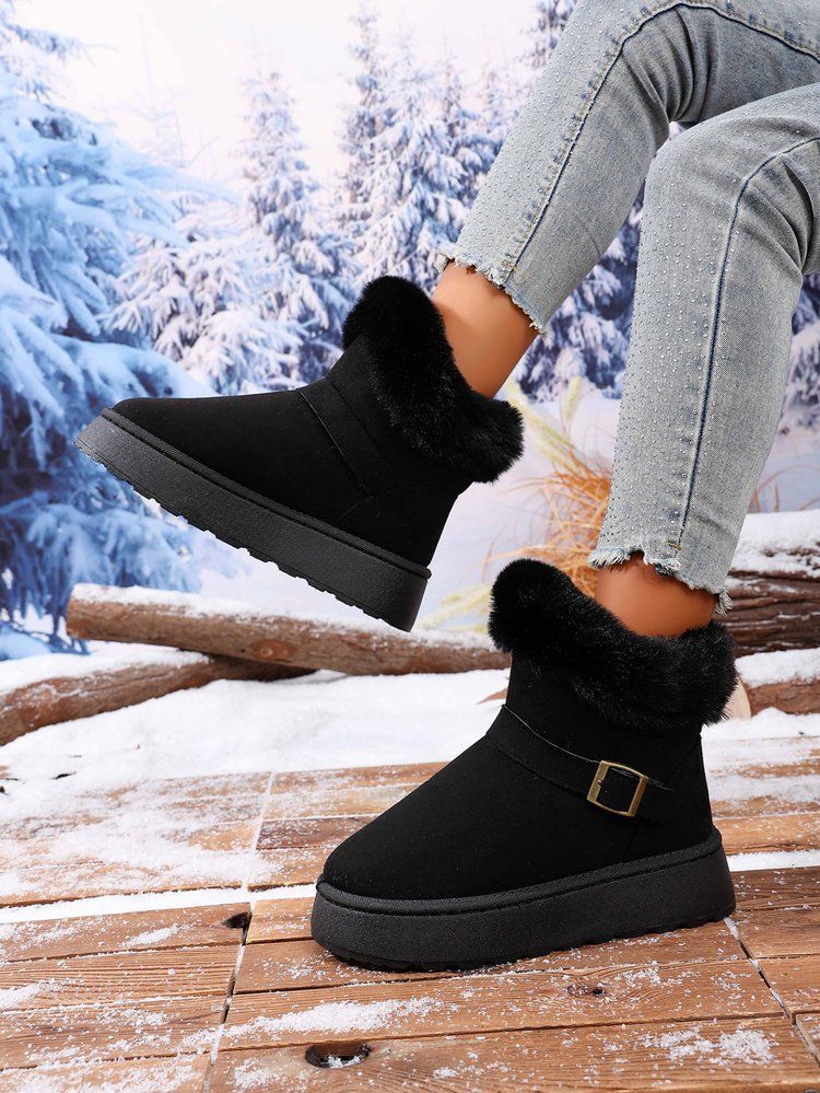 Stivali da neve invernali da donna con spessa fodera in pelliccia, suola in gomma antiscivolo e plateau spesso per calore e comfort estremi_voghion.com