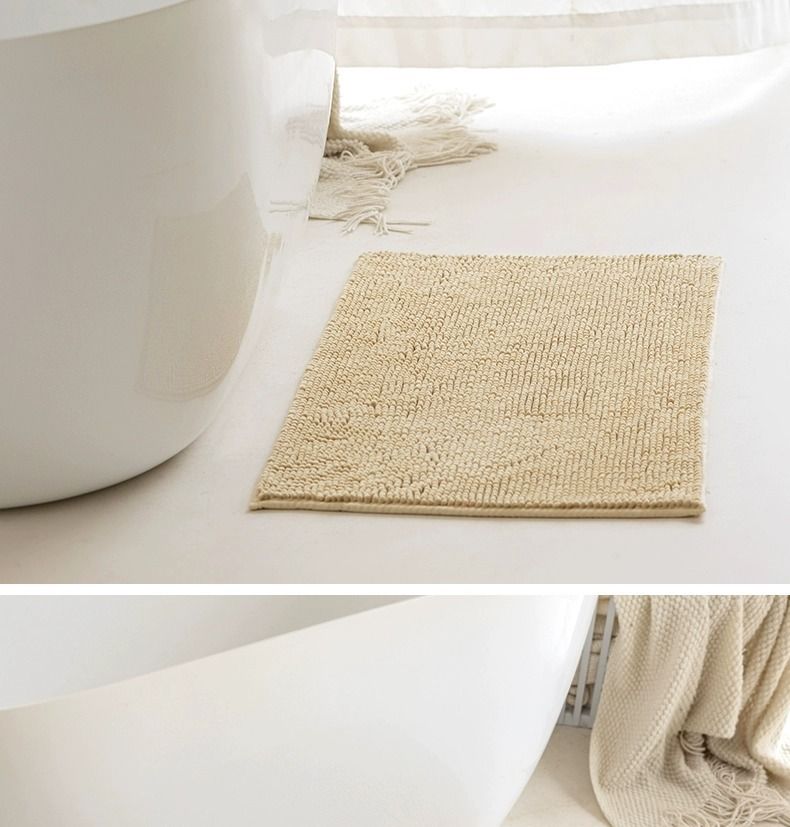 Chenille-Badezimmerteppich – Superweiche und saugfähige, rutschfeste Bodenmatte für Schlafzimmer und Badezimmer. Plüschige Mikrofaser mit schnelltrocknender Rückseite (50,8 x 76,2 cm)_voghion.com
