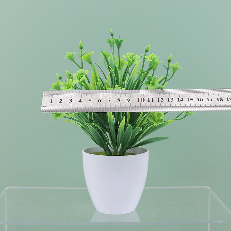 Hjemmemøbler simulerte blomster og grønne planter små ornamenter kunstige plastblomster små tre bonsai dekorative blomsterpotteplanter_voghion.com