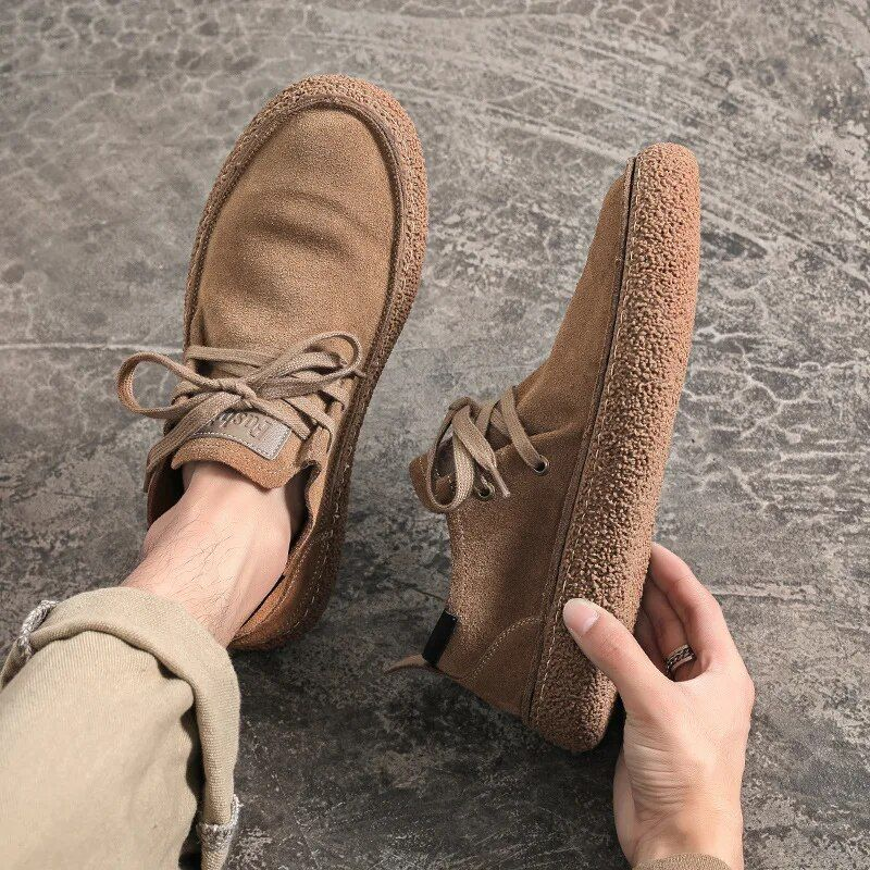 Herr mocka äkta läder Fritidsskor Snörning Herr Lätt Bekväm körning Flats Herr Outdoor Oxfords Sko_voghion.com