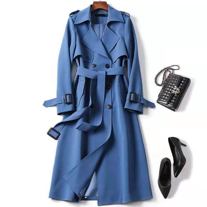 Windbreaker Women's Mid-Length 2024 Spring And Autumn New Korean Version Plus Size Petite Trendy British Style Overcoat_voghion.com