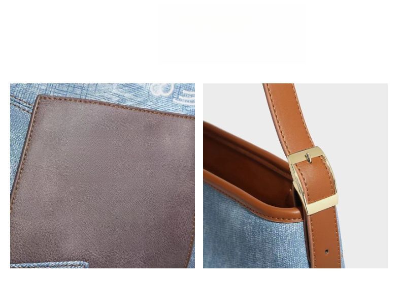 2025 Spring And Summer Artist Small Hobo Denim Graffiti Shoulder Crossbody Bucket Bag Fashion Hundreds Casual Daily Niche Personalized Commuter_voghion.com