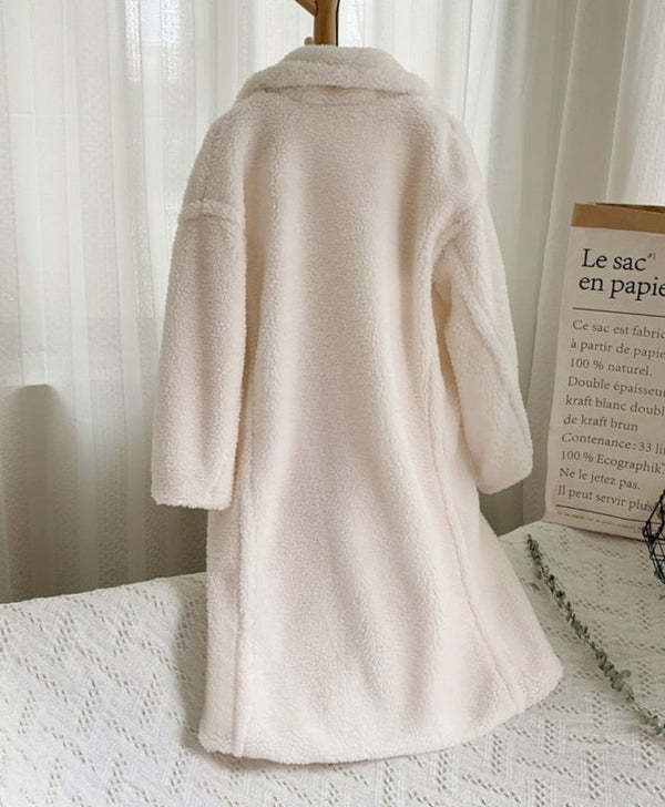 Women's Clothing Luxury Faux Fur Coat Women's Long Teddy Jacket Winter Warm Oversized Outerwear With Lamb Wool Collar_voghion.com