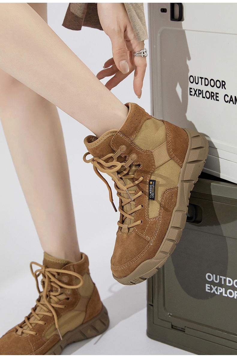 Stivali da trekking da donna, stile coppia, resistenti alla sabbia, da viaggio, stile britannico, stile Martin_voghion.com