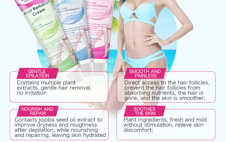 Fjernelse Smertefri hårfjerningscreme under armene Private Bikinier Hudpleje Barbermaskine Hår Fjern voks til damer B_voghion.com