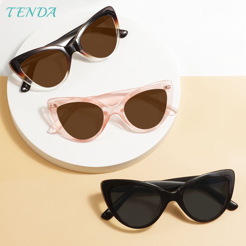 Modische, leichte Vollrand-Sonnenbrille mit polarisierten Gläsern für Damen aus TR90-Katzenauge für Korrekturgläser mit Myopie_voghion.com