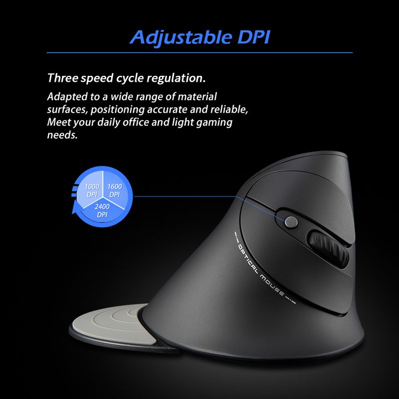 Digitex Digitex Master F17 Vertical Ergonomic Snail Style Anti-Mouse Hand Laptop Desktop Wireless Mouse_voghion.com