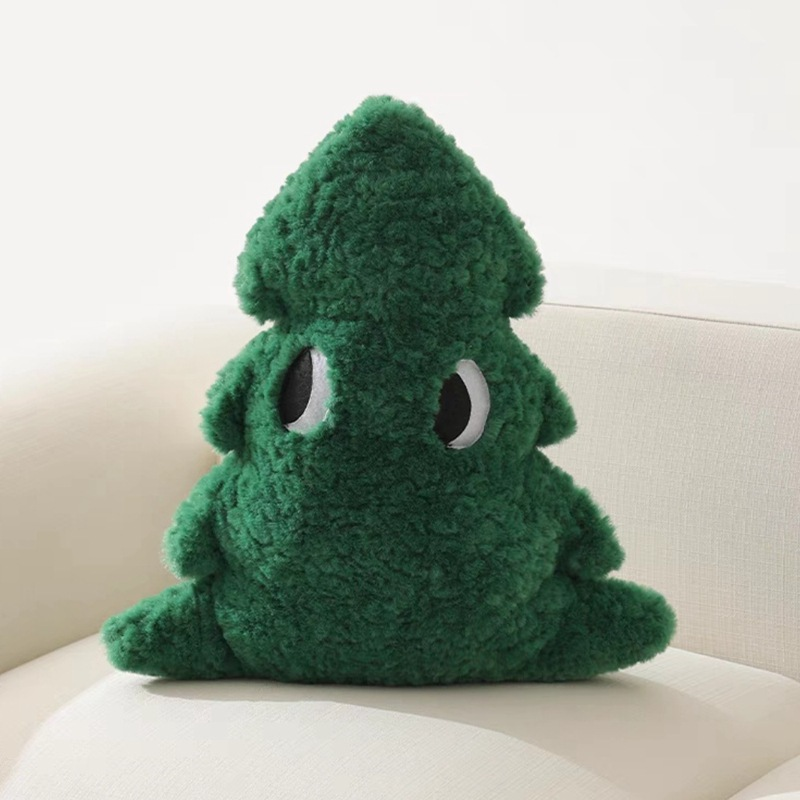 INS Cute Big Eyed Pine Tree Pude Plys Legetøj Hjemmesofa Vinduespude Pude Julegave_voghion.com