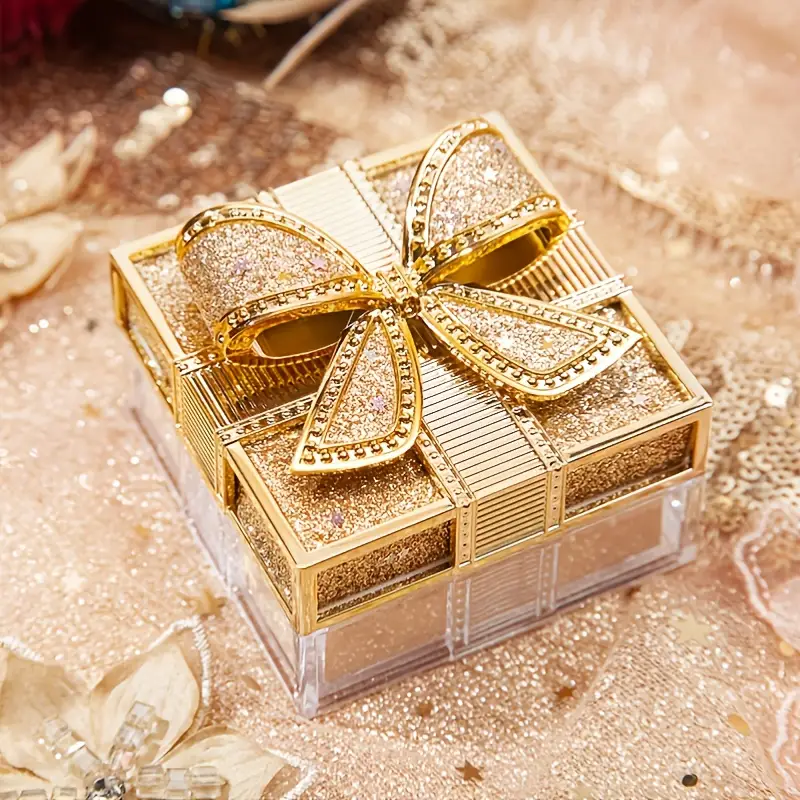 Bowknot Silky Air Powder Liichtgewiicht an haltbar Oil-Control Waterproof Face Powder Setting Powder_voghion.com