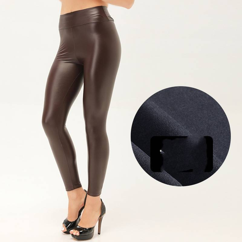Women's Clothing PU leather pants autumn and winter new colorful high waist tight slimming outer wear leggings_voghion.com