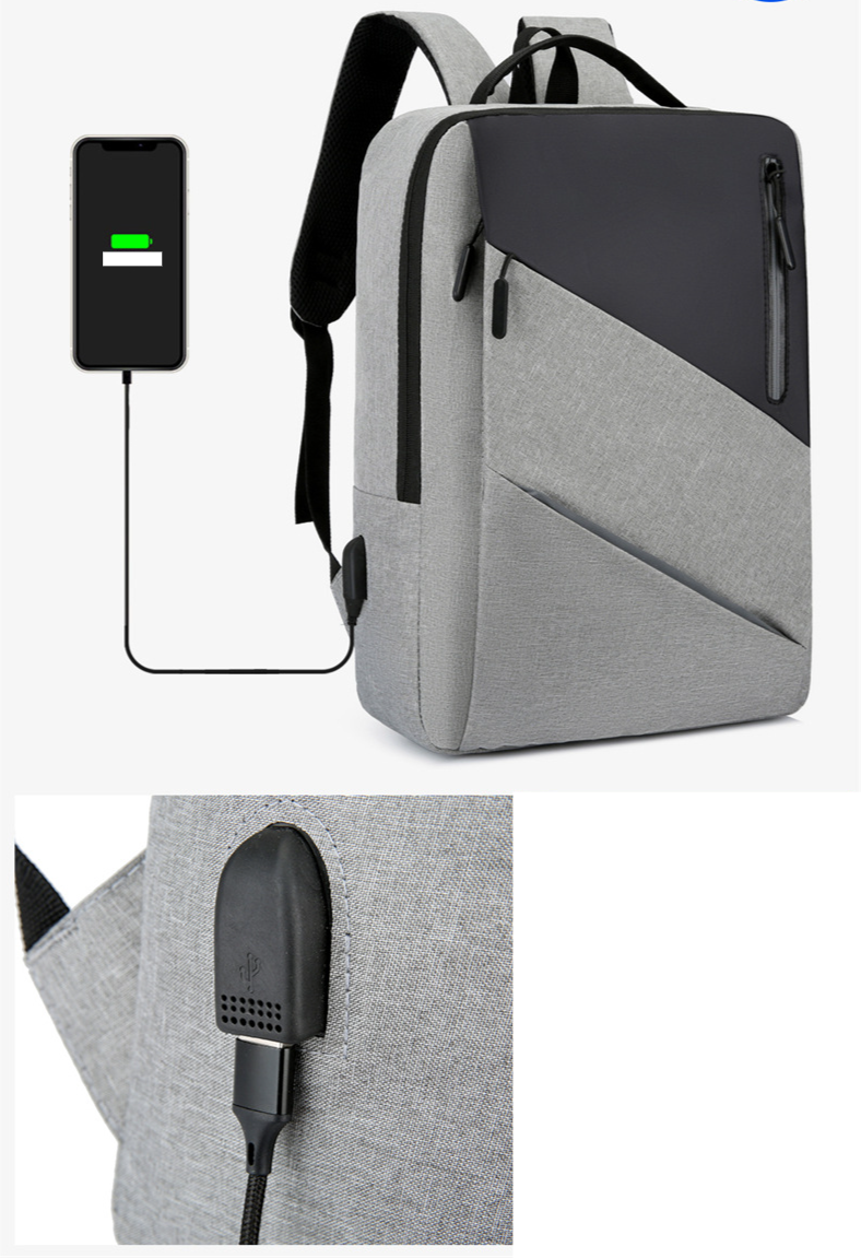 Zaino da uomo Borsa per computer da lavoro Borsa per studenti alla moda con ricarica USB Zaino da scuola_voghion.com