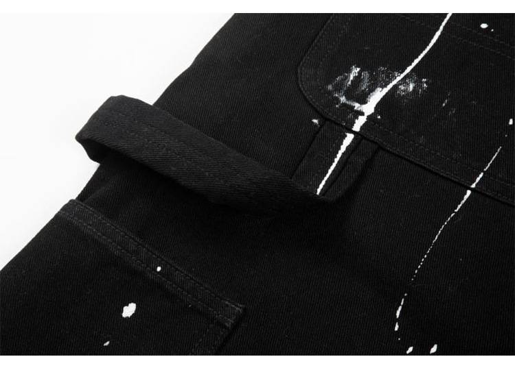 Meeste rõivad High Street Retro õmblustega tindivärviga sirged vabaaja püksid laienevad teksad_voghion.com
