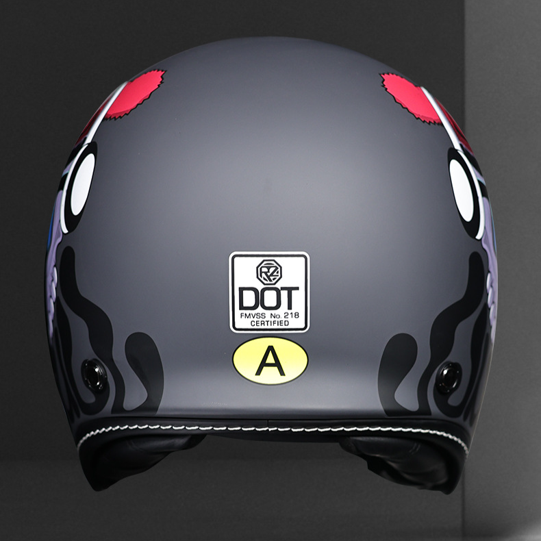 DOT certified retro motorcycle helmet men's and women's half helmet cruise 3/4 helmet scooter cruise_voghion.com